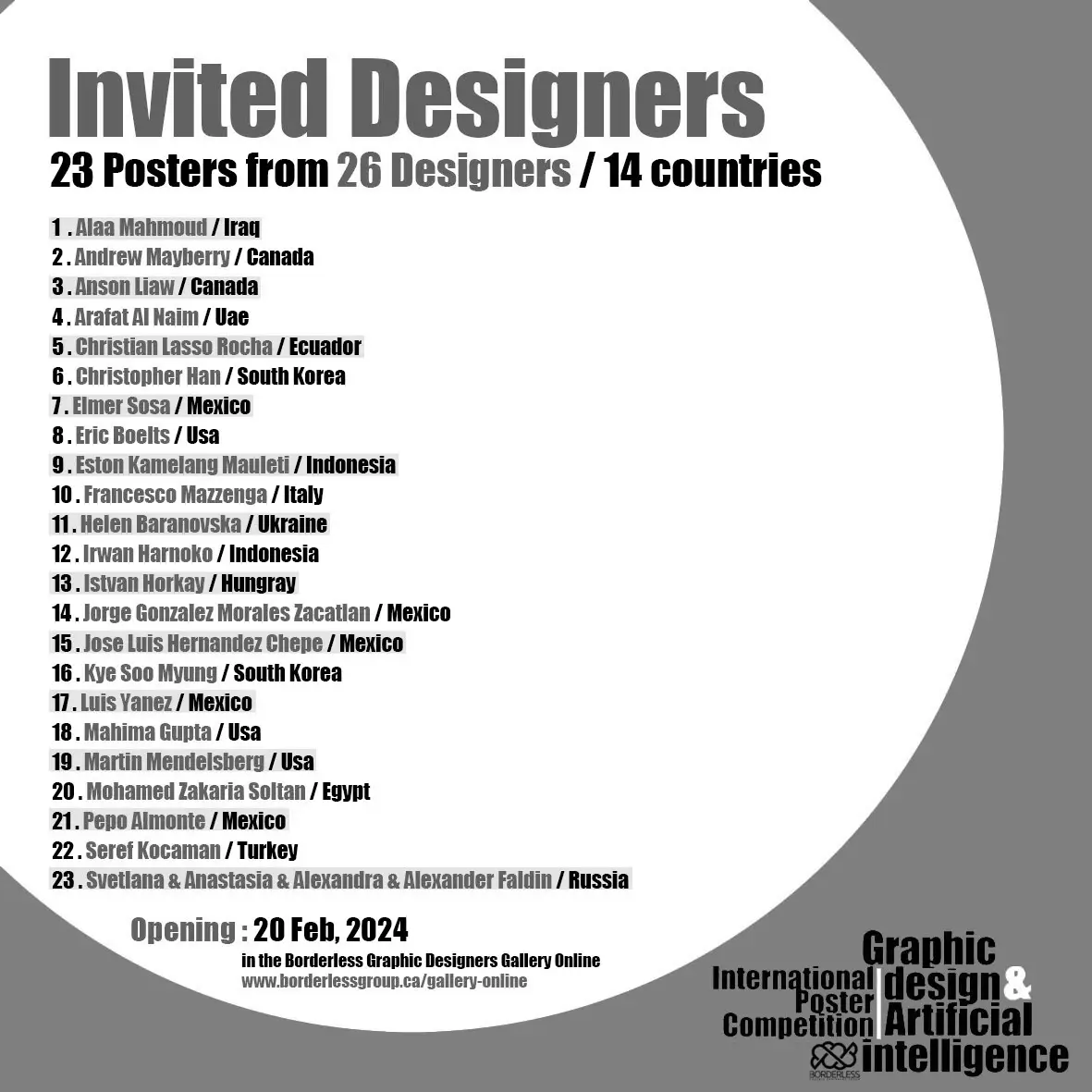 Invited Designers list of Graphic design & Artificial intelligence Call