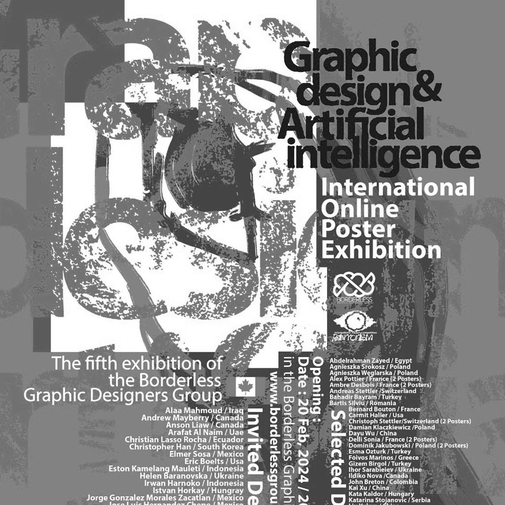 Opening Graphic design & Artificial intelligence International Online Poster Exhibition In the Gallery Online of Borderless Graphic designers Group Website